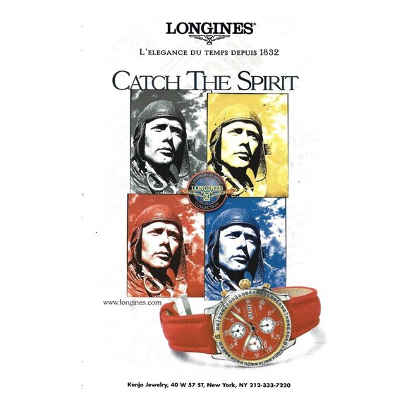 Longines Lindbergh Spirit Collection Mens Watch 1997 Print Ad - Picture 1 of 2